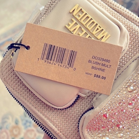 Brand New Steve Madden Sparkly Jewel Beaded Large Strap Zippered Crossbody Purse - Picture 15 of 16